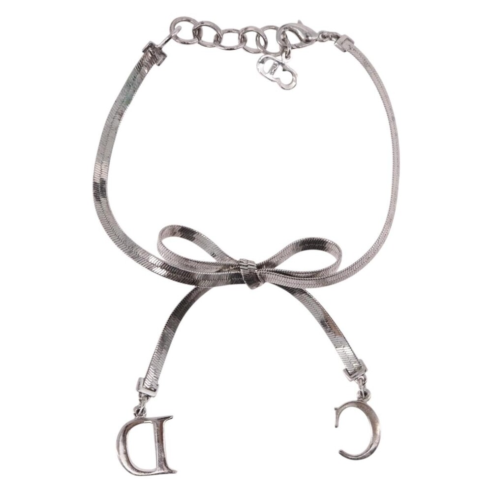 Christian Dior Vintage Ribbon Bow Snake Chain Metal